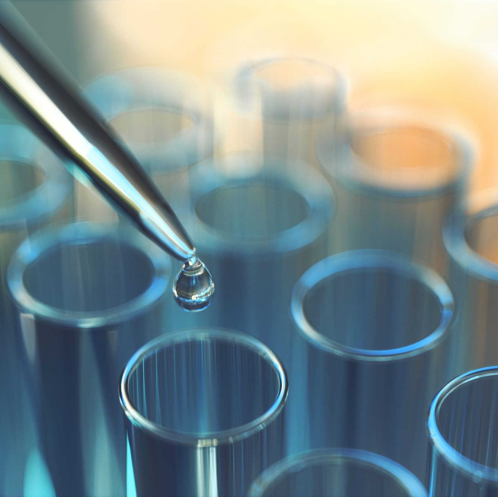 Close up of examining of test sample